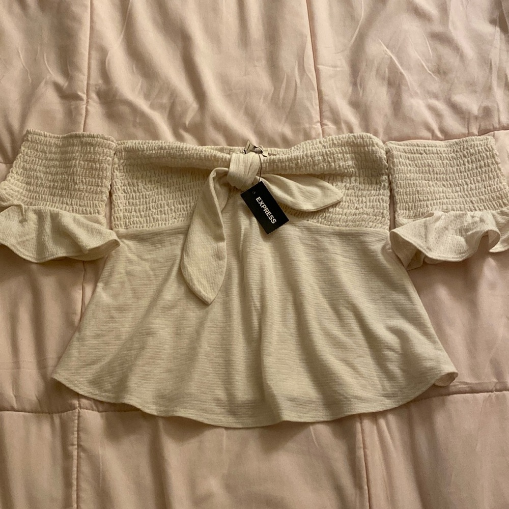 NWT cream Express off the shoulder top